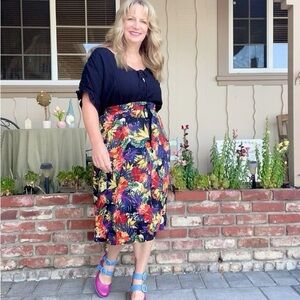 Lularoe Marsha Gauze Floral Skirt M